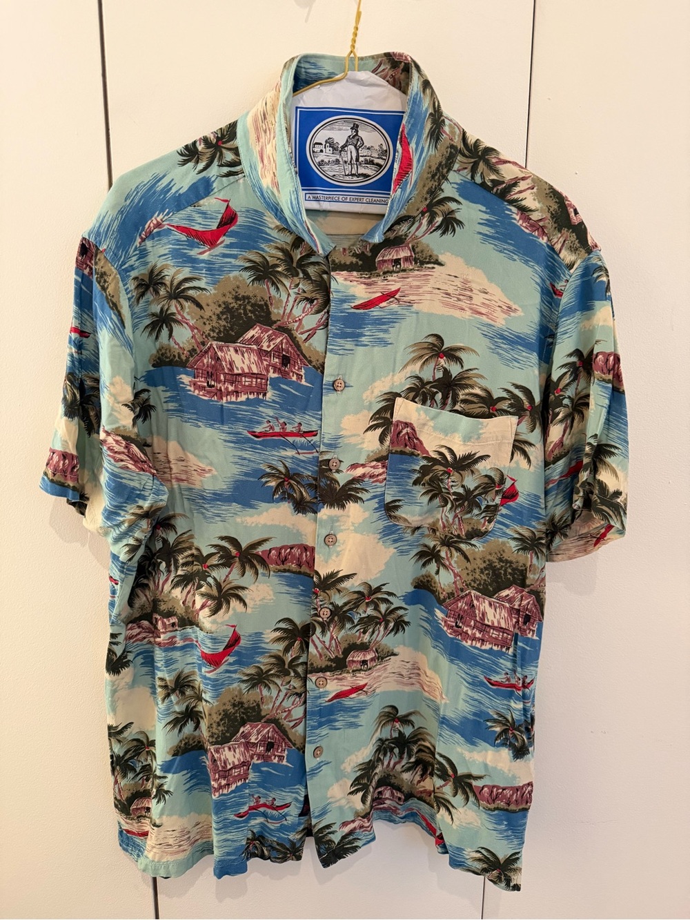 Faherty Light Blue Tropical Island Button-Down Shirt